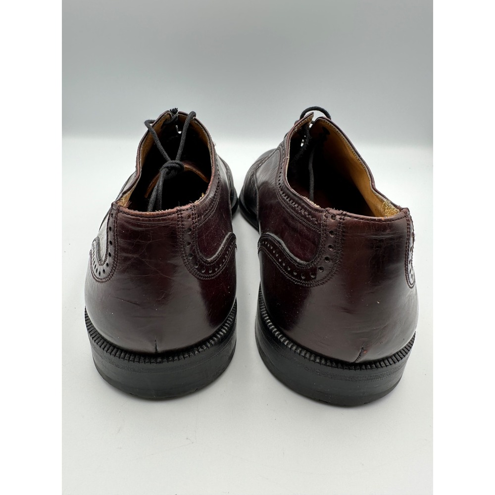 Mezlan Florence Oxford Derby Dress Shoes Mens 10 Brown Leather Brogue Cap Toe - Picture 4 of 12